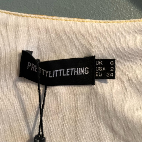 Pretty Little Thing Chartreuse Tie Dye Chiffon Bodycon Dress - Picture 8 of 13